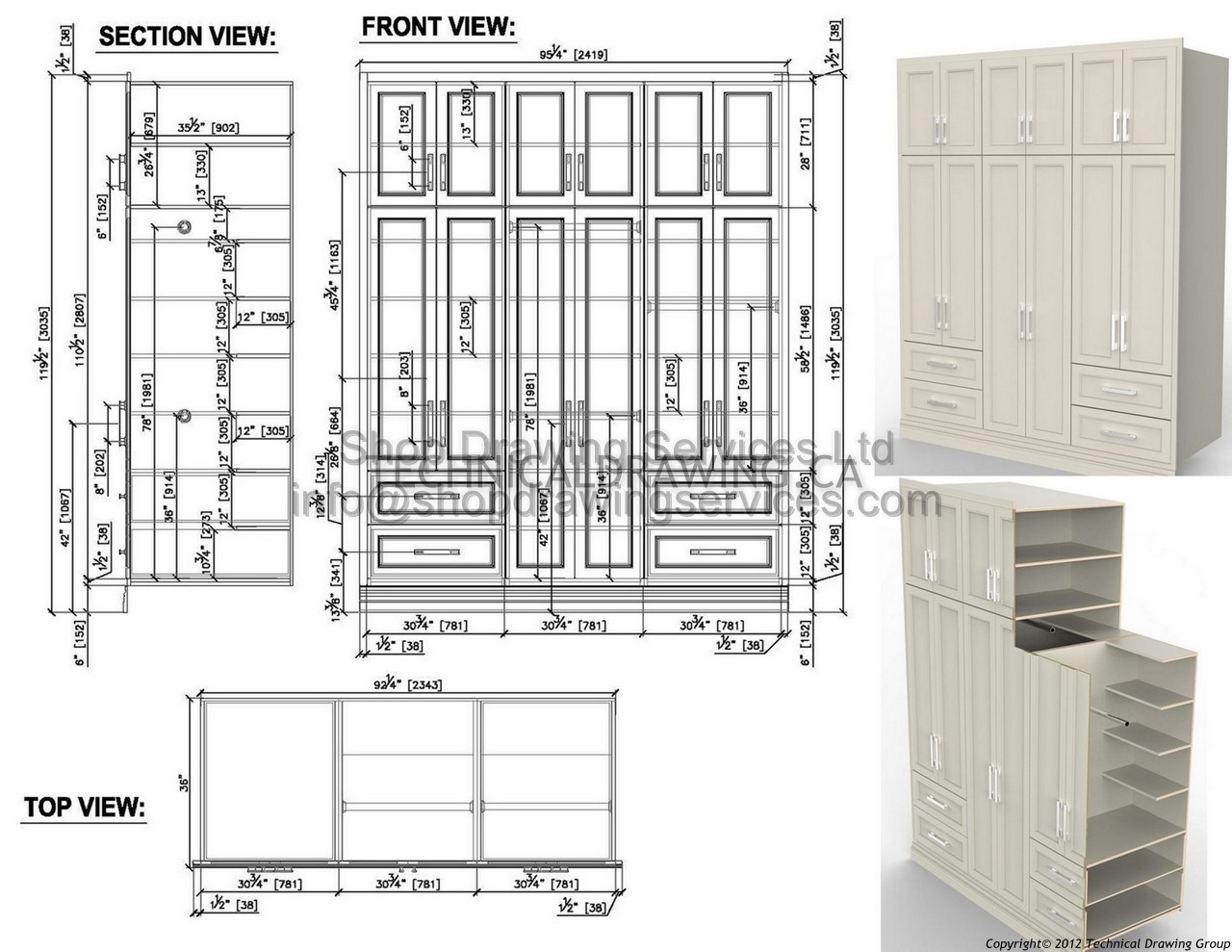 Detailed Millwork Shop Drawings