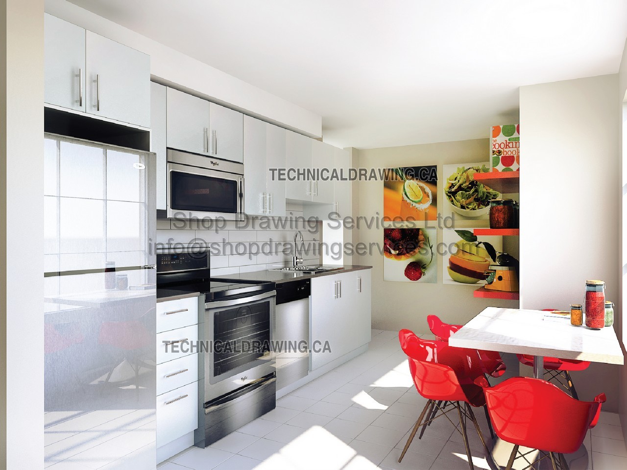 3D Kitchen Rendering | Drawings