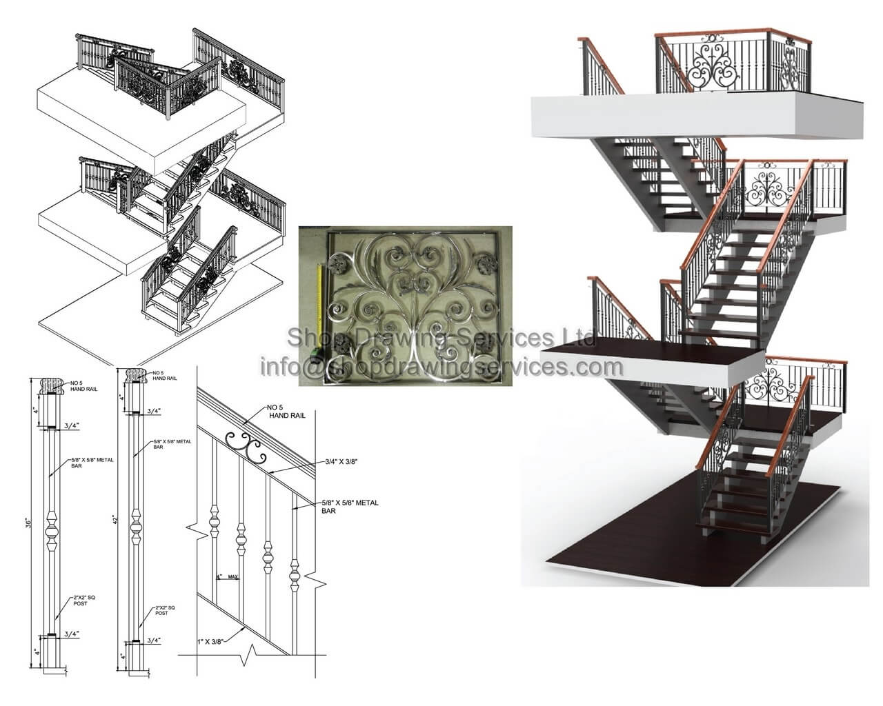 stair railing shop drawings